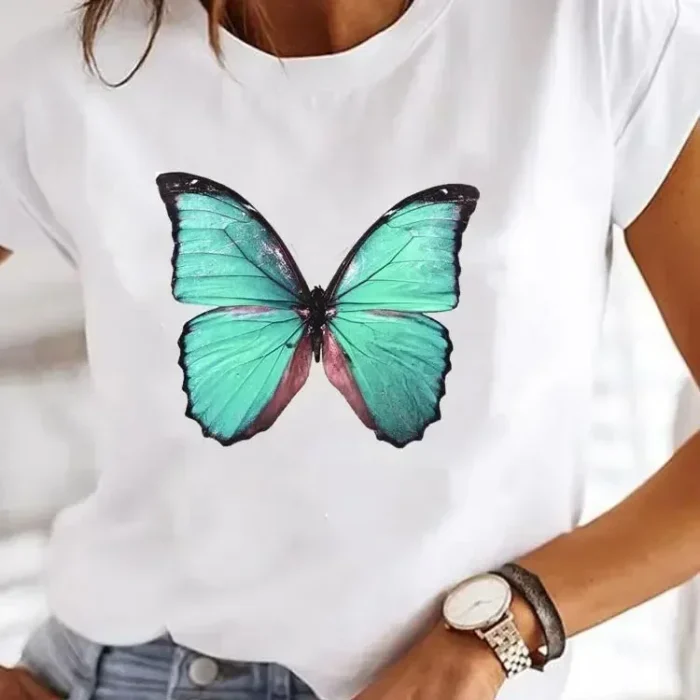 New in Y2k Love Heart Print Women Summer T Shirt Girl O Neck Funny Y2K Tops - Image 5