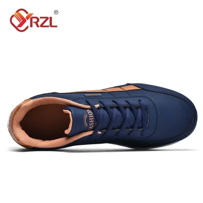 YRZL Men Shoes Spring Autumn Waterproof Walking Sneakers Leisure Male Leather Sports Shoes - Image 3