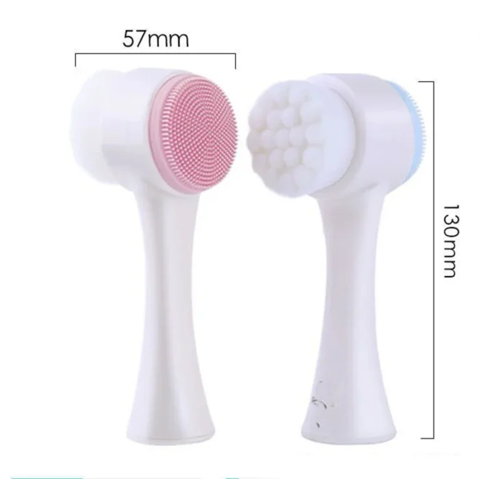 3D Double Silicone Facial Cleansing Brush Manual Massage Facial Brush - Image 6