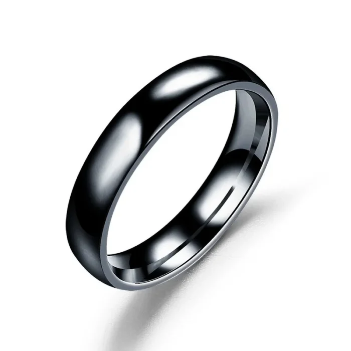Simple 4mm 6mm Titanium Ring Women Men Prevent Allergy High Polished Wedding Rings - Image 5