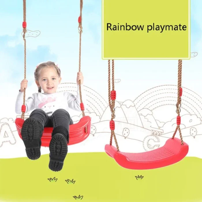 Kids Swing Flying Toy Garden Swing Kids Hanging Seat Toys with Height Adjustable Ropes - Image 2