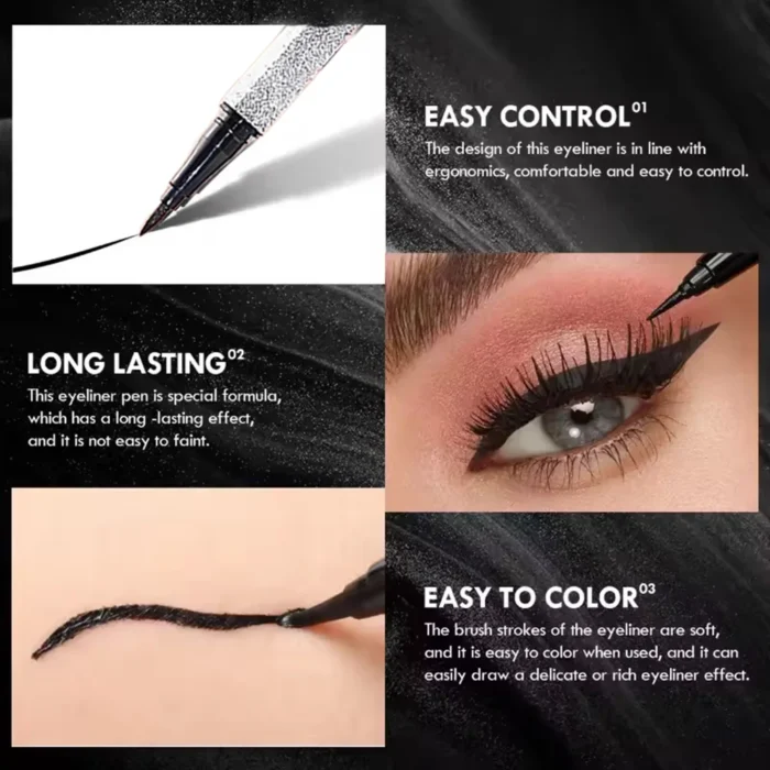 Starry Eyeliner Pen, Waterproof & Smudge-Proof, Quick-Dry, Long-Lasting, Matte Finish, Multi-Look Eye Makeup, Safe for All Skin Types - Image 2