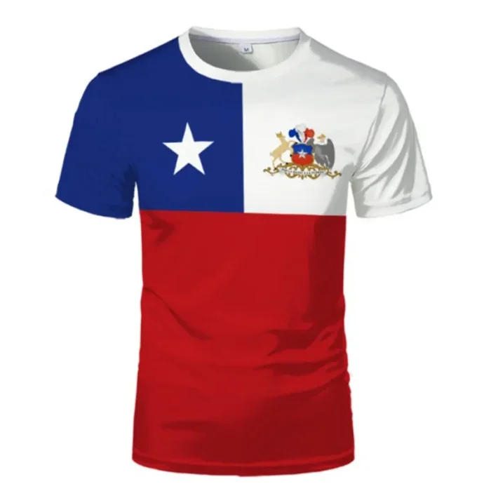 Summer New 3D National Flag Of Chile Print T Shirt Chile Emblem Graphic T-shirts For Men Kid Fashion Cool Vintage Short Sleeve - Image 4